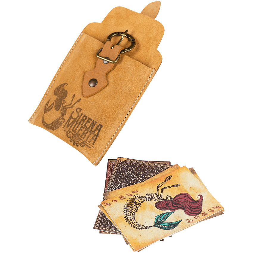 Sirena Muerta Poker Deck with Leather Pouch - Wandering Wizard Trading Company