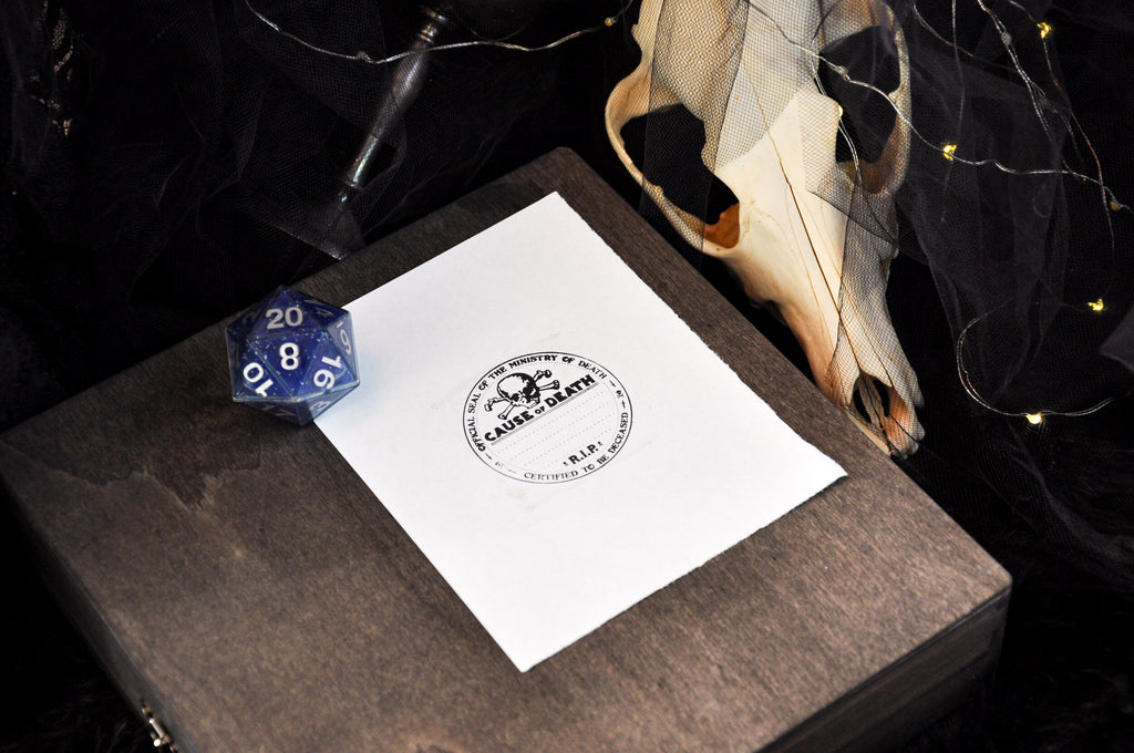 RPG Stamp: R.I.P. Skull & Bones - Wandering Wizard Trading Company